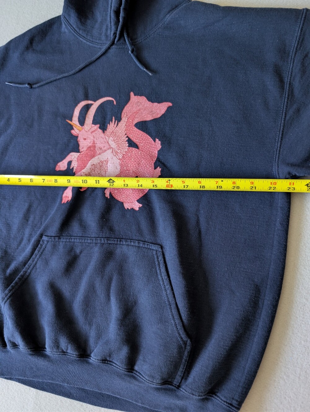 Capricorn Zodiac Gildan Heavy Blend Navy Hooded Sweatshirt Hoodie Sz L Cotton image 9